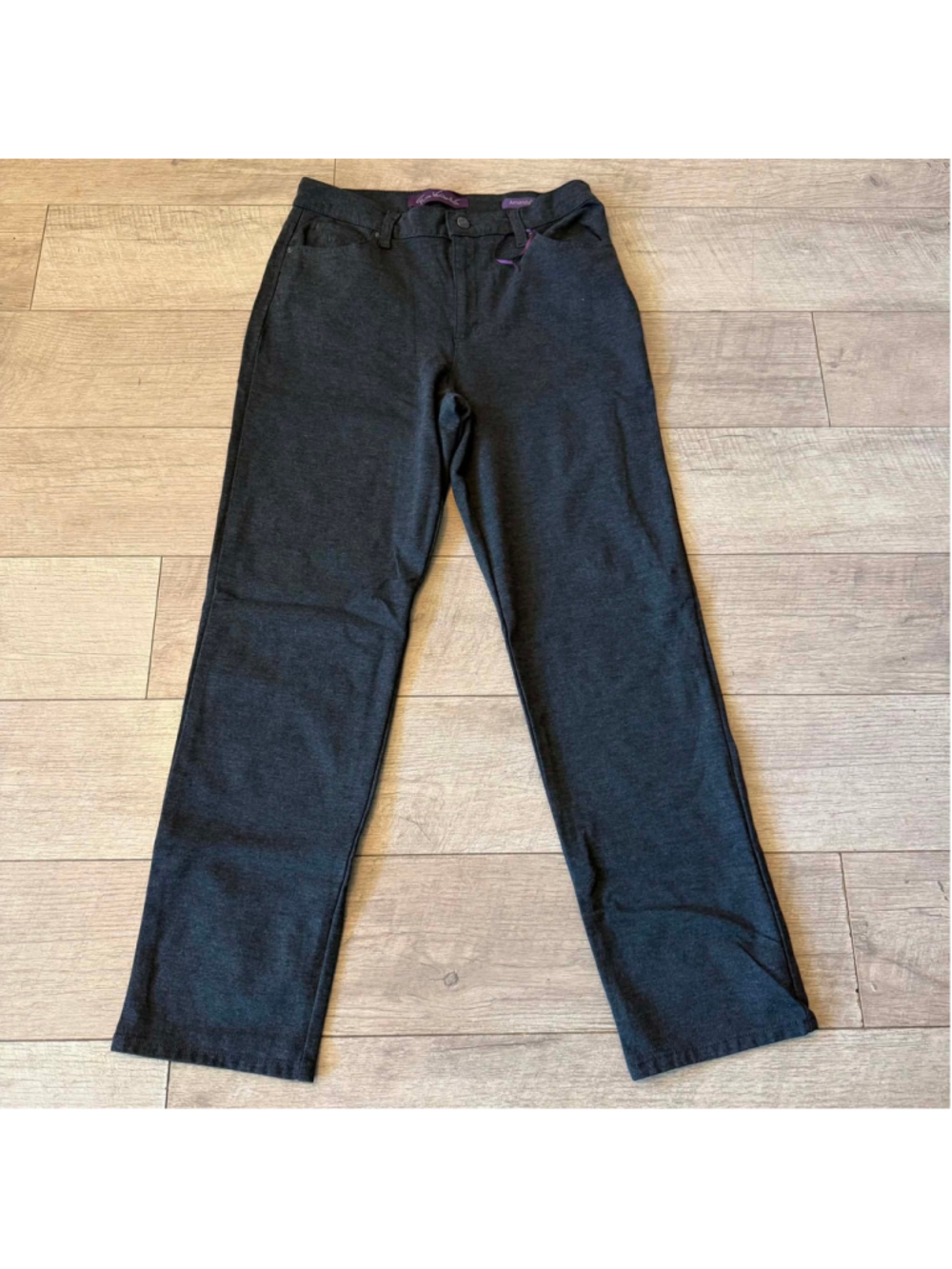 Gloria Vanderbilt Women's Amanda Trousers Size 12 Grey